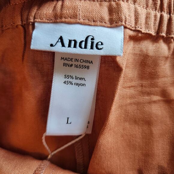 Andie The Graciosa Shorts Linen Blend Auburn Women's Size Large Summer Vacation - Picture 5 of 7